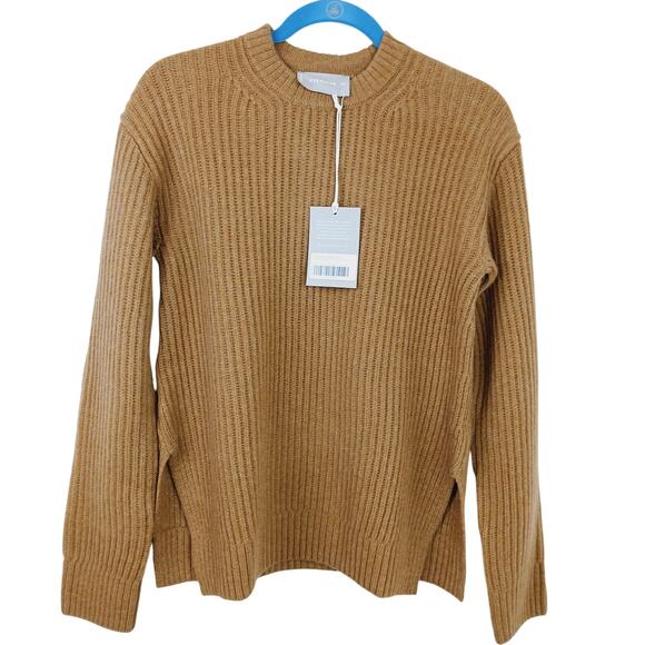 Everlane SZ XXS Oversized Crew In Luxe Merino Sweater - Deep Camel NWT $148 - Picture 2 of 5